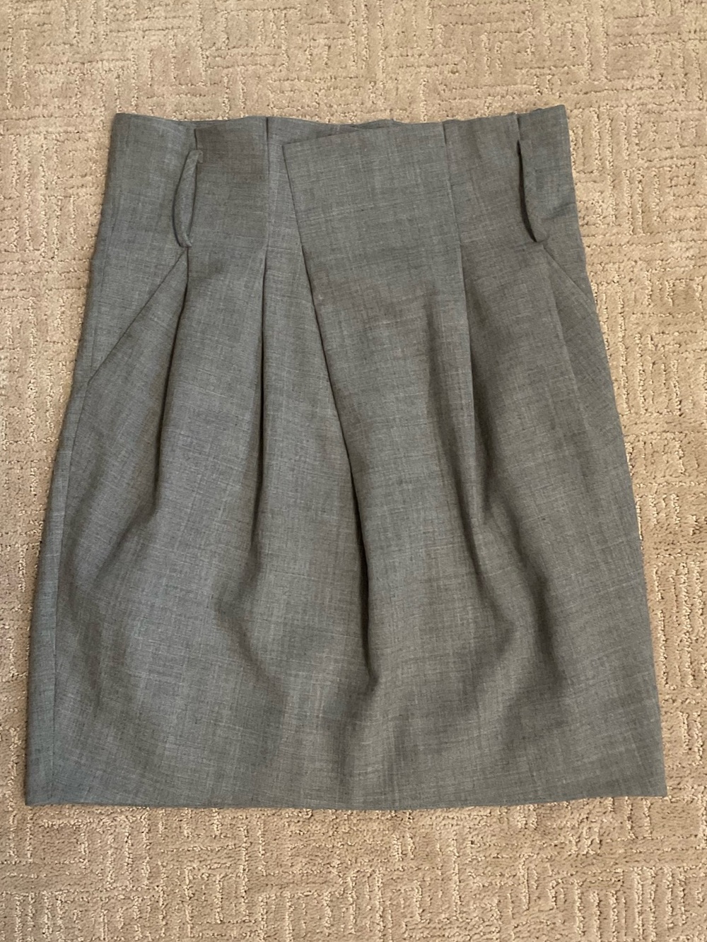 💜Vintage Y2K Aritzia Talula Babaton Wool Gray Pleated Mini Skirt 6 EUC